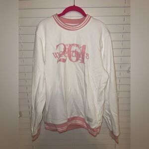 Pink and white sweater